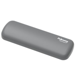 fellowes breyta reposamuñecas para raton proteccion antibacteriana microban revestimiento antipolvo tacto suave soporte ergonomico alivio del dolor 18x6x1.75cm color gris