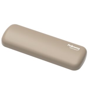fellowes breyta reposamuñecas para raton proteccion antibacteriana microban revestimiento antipolvo tacto suave soporte ergonomico alivio del dolor 18x6x1.75cm color beige arena