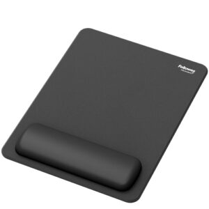 fellowes breyta alfombrilla con reposamuñecas xl revestimiento antipolvo proteccion antimicrobiana tacto suave fabricado con material reciclado 28x21x1.75cm color negro