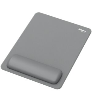 fellowes breyta alfombrilla con reposamuñecas xl revestimiento antipolvo proteccion antimicrobiana tacto suave fabricado con material reciclado 28x21x1.75cm color gris