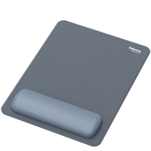 fellowes breyta alfombrilla con reposamuñecas xl revestimiento antipolvo proteccion antimicrobiana tacto suave fabricado con material reciclado 28x21x1.75cm color azul