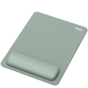 fellowes breyta alfombrilla con reposamuñecas xl revestimiento antipolvo proteccion antimicrobiana tacto suave fabricado con material reciclado 28x21x1.75cm color verde salvia