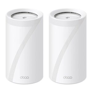 tp link deco be85 pack de 2 sistemas wifi mesh tribanda velocidad hasta 19gbps wifi 7 ethernet 10gbps vpn color blanco