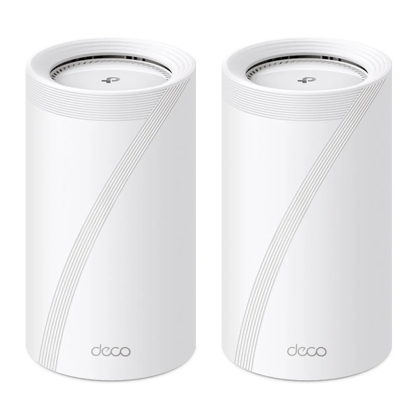 tp link deco be85 pack de 2 sistemas wifi mesh tribanda velocidad hasta 19gbps wifi 7 ethernet 10gbps vpn color blanco