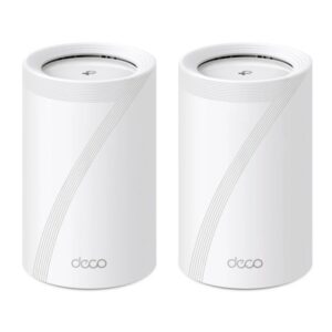 tp link deco be65 pack de 2 sistemas wifi mesh tribanda velocidad hasta 9.3gbps wifi 7 ethernet 2.5gbps vpn color blanco