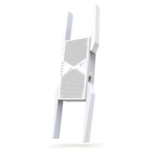tp link re655be repetidor wifi 7 tribanda be9300 velocidad 9.3gbps 4 antenas externas configuracion sencilla con wps o app ethernet mlo color blanco