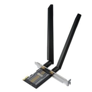 tp link archer tbe400e adaptador de red pci bluetooth velocidad 6.5gbps wifi 7 tribanda 2 antenas multidireccionales seguridad avanzada color negro
