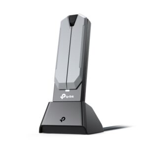 tp link archer tbe400uh adaptador usb a wifi 7 con base tribanda velocidad 6.5gbps tecnologia mlo cable 1.2m seguridad avanzada color gris