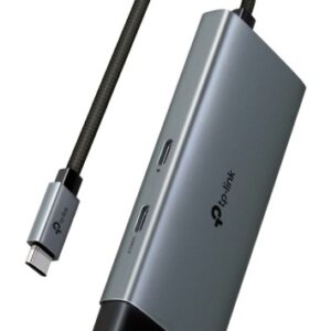 tp link uh5020c hub 5 en 1 hdmi 4k 2xusb c 2xusb a cable usb c de 18cm plug and play aluminio color negro y gris