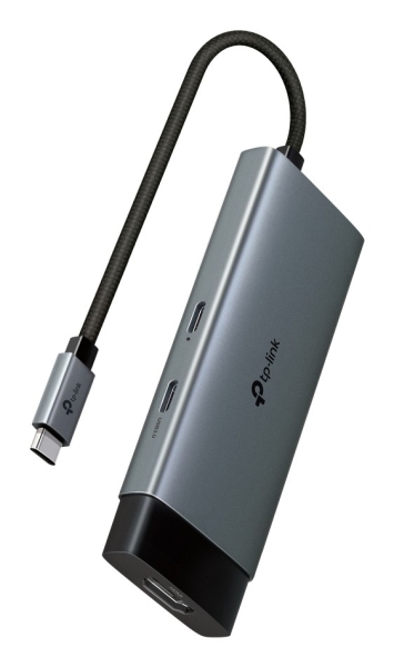 tp link uh5020c hub 5 en 1 hdmi 4k 2xusb c 2xusb a cable usb c de 18cm plug and play aluminio color negro y gris