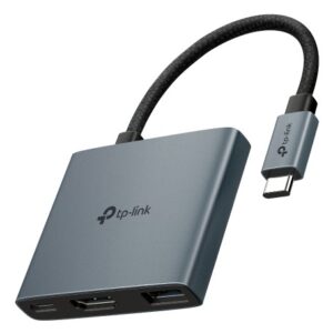 tp link uh3020c hub 3 en 1 hdmi 4k usb c usb a cable usb c de 18cm plug and play aluminio color gris oscuro