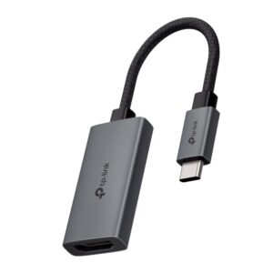 tp link ua520c adaptador hdmi a usb c cable 10cm hdmi 4k hembra usb c macho plug and play aluminio color gris oscuro