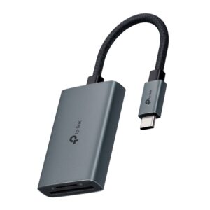 tp link ua440c lector de tarjetas sd y microsd velocidad hasta 5gbps cable usb c de 15cm capacidad maxima 2tb plug and play aluminio color gris oscuro