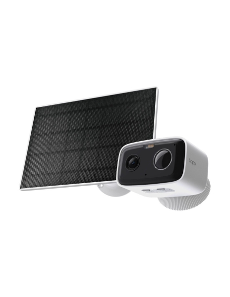 tp link tapo tc80 kit camara de seguridad para exterior panel solar incluye accesorios wifi ethernet resolucion de 2mpx vision nocturna color blanco y negro