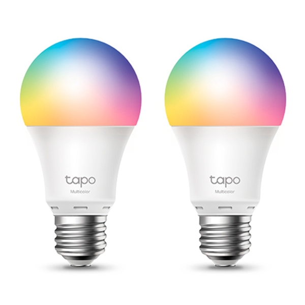 tp link tl13e pack de 2 bombillas inteligentes rgb casquillo e27 intensidad regulable wifi compatible con asistente de voz control con app multicolor