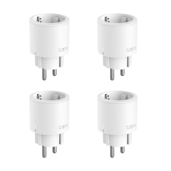 tp link tapo p115 pack de 4 enchufes inteligentes wifi temporizador monitorizacion de energia y gasto modo ausente control con app y asistentes virtuales color blanco