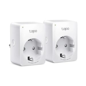 tp link tapo p110 pack de 2 enchufes inteligentes wifi autoapagado monitorizacion de energia y gasto modo ausente control con app y asistentes virtuales color blanco