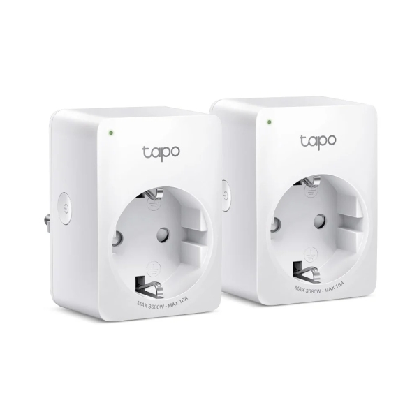 tp link tapo p110 pack de 2 enchufes inteligentes wifi autoapagado monitorizacion de energia y gasto modo ausente control con app y asistentes virtuales color blanco