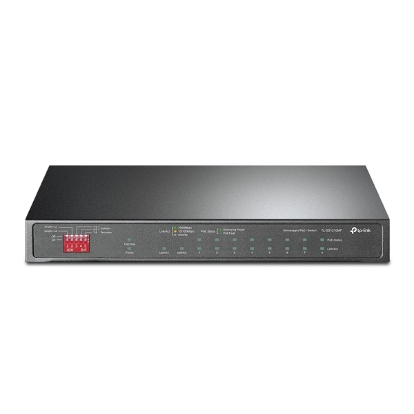 tp link tl sg1210mp switch 10 puertos no administrado 9xrj45 1gbps sfp 1gbps conmutacion hasta 20gbps recuperacion automatica plug and play color negro