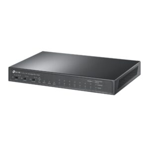 tp link tl sl1311p switch 11 puertos alcance hasta 250m con cable 8xrj45 poe+ 100mbps 2xrj45 1gbps sfp 1gbps recuperacion automatica plug and play color negro