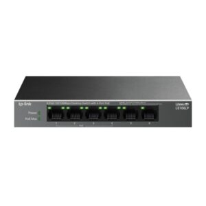 tp link ls106lp litewave switch 6 puertos rj45 100mbps no administrado 4x poe recuperacion automatica carcasa metalica color negro