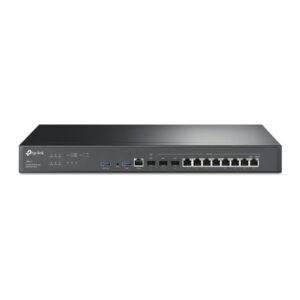 tp link omada er8411 router gigabit 8x rj45 3xsfp 2xusb a vpn balanceo de carga carcasa de acero ram de 4gb sistema nat gestion centralizada en la nube color negro