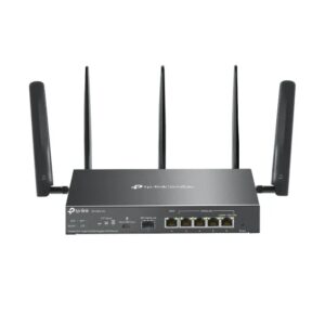 tp link omada er706w 4g router de doble banda velocidad hasta 3gbps vpn wifi 1gbps sfp 1gbps wan 4x1gbps lan/wan 5 antenas gestion centralizada en la nube color negro