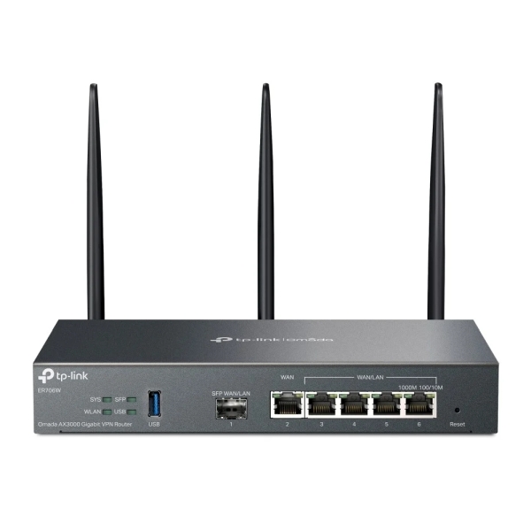 tp link omada er706w router de doble banda velocidad hasta 3gbps vpn wifi 1gbps sfp 5xrj45 1gbps antenas desmontables color negro