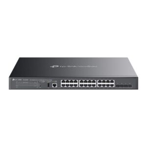 tp link omada sg5428xmpp switch 28 puertos gestionable 8xrj45 poe++ 1gbps 16xrj45 poe+ 1gbps 4xsfp 10gbps soporta qos conmutacion hasta 128gbps color negro