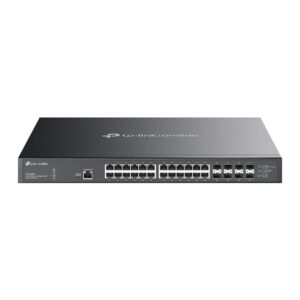 tp link omada sx3832mpp switch 32 puertos gestionable 24xrj45 poe++ 10gbps 8xsfp+ 10gbps soporta qos conmutacion hasta 640gbps carcasa metalica color negro