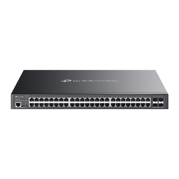 tp link omada sg3452xmpp switch 52 puertos gestionado 40xrj45 poe+ 1gbps 8xrj45 poe++ 1gbps 4xsfp+ 10gbps soporta qos conmutacion hasta 176gbps carcasa metalica color negro