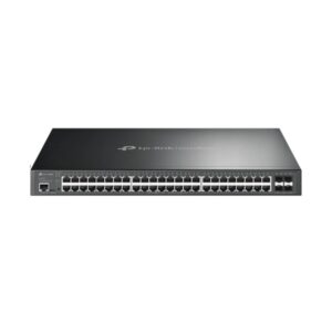 tp link omada sg3452xp switch 52 puertos gestionado 48xrj45 poe+ 1gbps 4xsfp+ 10gbps soporta qos conmutacion hasta 176gbps carcasa metalica color negro