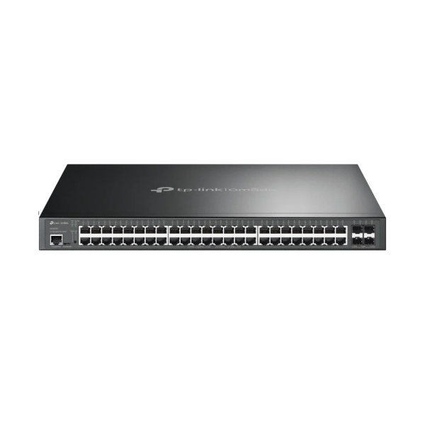 tp link omada sg3452xp switch 52 puertos gestionado 48xrj45 poe+ 1gbps 4xsfp+ 10gbps soporta qos conmutacion hasta 176gbps carcasa metalica color negro