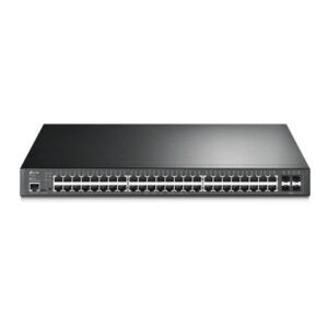 tp link omada sg3452p switch 52 puertos gestionado 48xrj45 poe+ 1gbps 4xsfp 1gbps conmutacion hasta 104gbps soporta qos carcasa metalica color negro