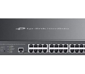 tp link omada sg3428xmpp switch 28 puertos gestionado 8xrj45 poe++ 1gbps 16xrj45 poe+ 1gbps 4xsfp 10gbps soporta qos conmutacion hasta 128gbps carcasa metalica color negro