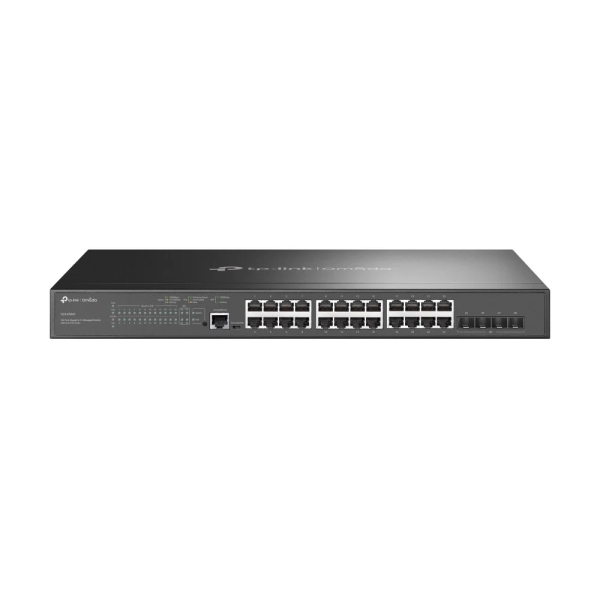 tp link omada sg3428mp switch 28 puertos gestionado 24xrj45 poe+ 1gbps 4xsfp 10gbps soporta qos conmutacion hasta 56gbps 2 ventiladores internos color negro