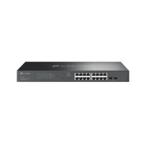 tp link omada sg2218p switch 18 puertos control de trafico 16xrj45 poe+ 1gbps 2xsfp 1gbps conmutacion 36gbps soporta qos seguridad avanzada carcasa metalica color negro