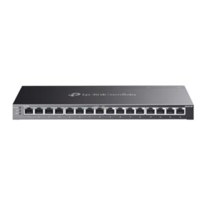 tp link omada sg2016p switch 16 puertos negociacion automatica 8xrj45 1gbps 8xrj45 poe+ 1gbps conmutacion hasta 32gbps soporta qos carcasa metalica color negro