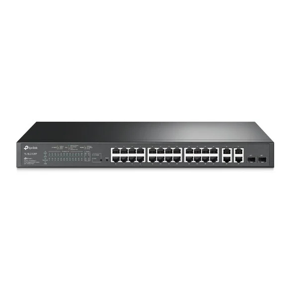 tp link omada sl2428p switch 30 puertos gestionado 24xrj45 100mbps 4xrj45 1gbps 2xrj45/sfp 1gbps soporta qos montaje en rack 1u color negro