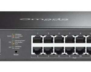 tp link omada es220gp switch 20 puertos gestionado 18xrj45 poe+ 1gbps 2xsfp 1gbps soporta qos conmutacion hasta 40gbps carcasa metalica color negro