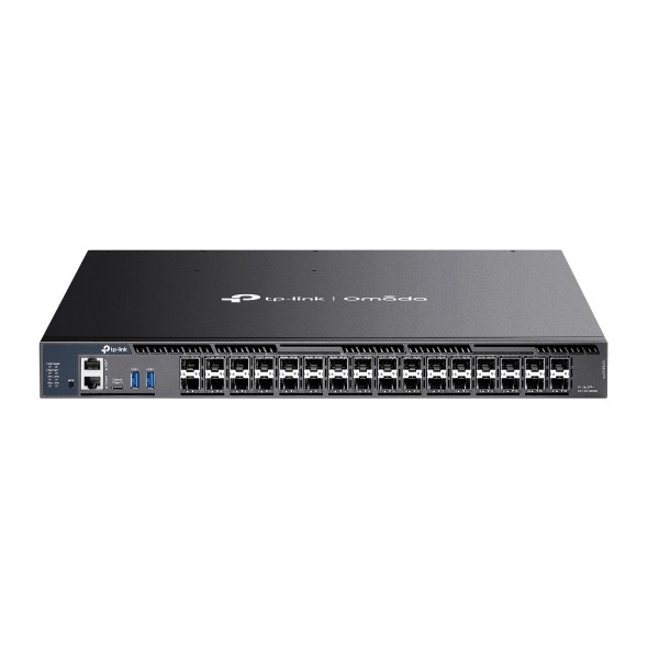 tp link omada sx6632yf switch 32 puertos 4 ventiladores 26xsfp+ 10gbps 6xsfp28 25gbps seguridad avanzada conmutacion hasta 820gbps color negro