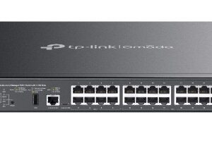 tp link omada sg5428x switch 28 puertos capa 3 24xrj45 1gbps 4xsfp+ 10gbps funciones y seguridad avanzada conmutacion hasta 128gbps color negro