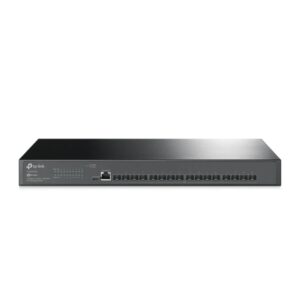 tp link omada sx3016f switch 16 puertos sfp 10gbps gestionado soporta qos doble fuente de alimentacion conmutacion hasta 320gbps carcasa metalica color negro