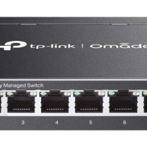 tp link omada es208g switch 8 puertos rj45 1gbps gestionado conmutacion hasta 16gbps plug and play soporta qos color negro