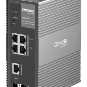 tp link omada ies206gpp switch 6 puertos gestionado 1xrj45 poe++ 1gbps 3xrj45 poe+ 1gbps 1xrj45/sfp 1gbps 1xsfp 1gbps soporta qos conmutacion hasta 12gbps color gris oscuro