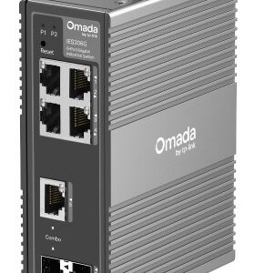tp link omada ies206g switch 6 puertos gestionado 4xrj45 1gbps 1xrj45/sfp 1gbps 1xsfp 1gbps soporta qos conmutacion hasta 12gbps color gris oscuro