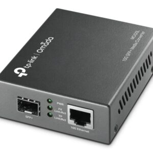 tp link omada mc420l convertidor de fibra a rj45 velocidad hasta 10gbps auto negociacion color gris oscuro