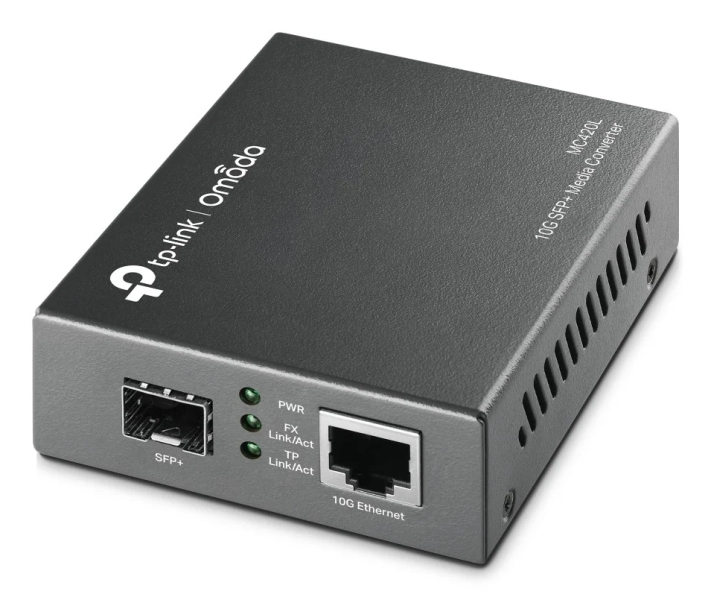 tp link omada mc420l convertidor de fibra a rj45 velocidad hasta 10gbps auto negociacion color gris oscuro