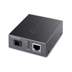 tp link omada fc311b 20 convertidor de fibra a rj45 fibra hasta 20km velocidad hasta 1gbps auto negociacion ethernet tecnologia wdm color gris oscuro