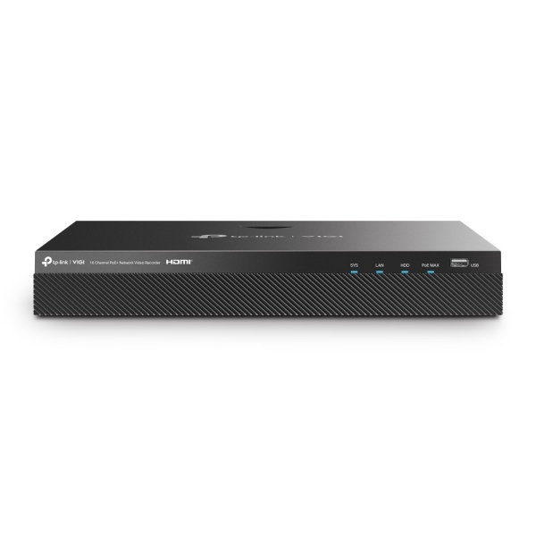 tp link vigi nvr2016h 16p grabadora para videovigilancia gestion hasta 16 canales hdmi vga soporta almacenamiento hasta 20tb decodificacion hasta 16mpx color negro